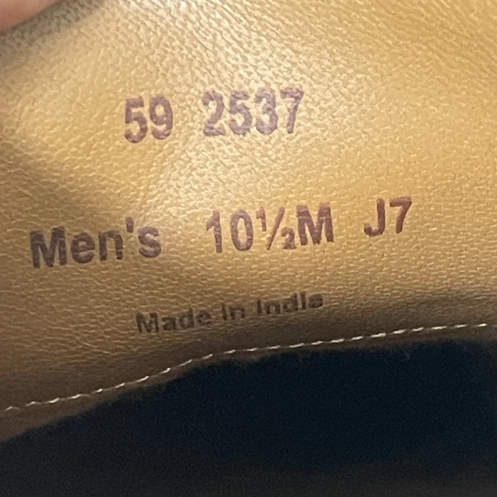 Johnston Murphy Henrick Plain Toe Men 10.5 Derby Black Full Grain Leather